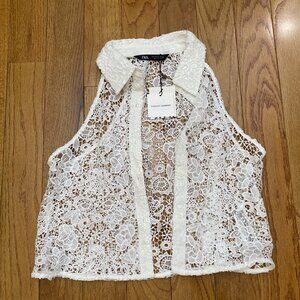 White Crochet Zara Top